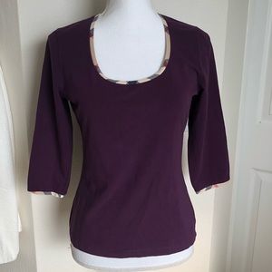 Authentic Burberry 3/4 Sleeves top sz M